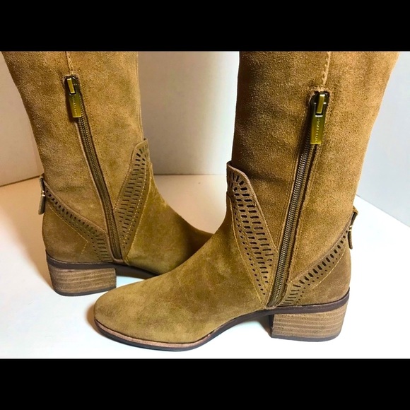 PRICE FIRM BNIB Vince Camuto Karinda Tan OTK Suede Boots 6 - Picture 4 of 9